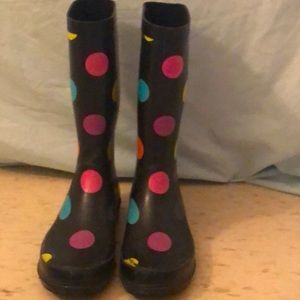 Polkadotted London Fog Rain Boots